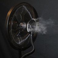 Solid Portable Ultrasonic Dry Misting Fan With Bluetooth Technology Black N3