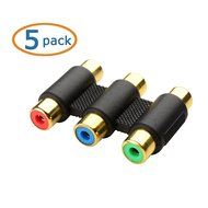 Cable Matters 5-Pack, Gold Plated 3-RCA Coupler N14