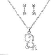 GIFT 1PC New Fashion Jewelry Rhinestone Horse Pendant Errings Necklace Suit N2