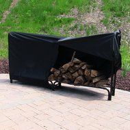 Sunnydaze 8-Foot Firewood Log Rack, Log Rack &amp; Cover COMBO N16