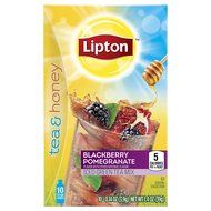 Lipton To Go Stix Iced Green Tea Mix, Tea and Honey, Blackberry Pomegranate, 10Count (Pack of 12) N5