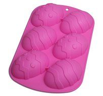 Pink 6 Cavities Eggs Silicone Cake Baking Mold Cake Pan Muffin Cups Handmade Soap Moulds Biscuit Chocolate Ice...