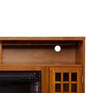 Amelia 48 in. Contemporary Freestanding Portable Indoor Electric Fireplace Media Console in Modern Glazed Pine N8