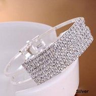 Charm Girl's Crystal Rhinestone Gold/Silver Plated Chain Bangle Bracelet Jewelry N2