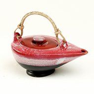 Cultural Concepts Ceramic Studio Red Chirag Kettle Full Pink