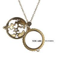 GRANDMA Gift Vintage Gold Magnifying Glass Round Pendant Sweater Chain Necklace