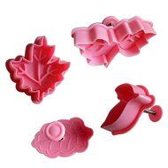 DUFUSTORE 4pcs Leaves Fondant Cake Sugarcraft Baking Cutters Decorating Mould Tool