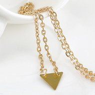 Women Charm Simple Gold Plated Sequins Small Triangle Pendant Necklace Jewelry