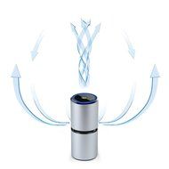KOMRT Car Negative Ions Air Purifier Remove pm2.5 Noise Less than 29dB Dual USB Charging Silver N7