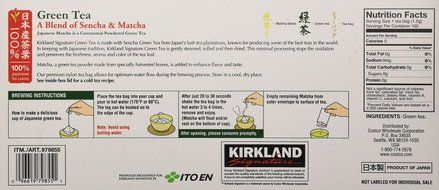Kirkland Ito En Matcha Blend Japanese Green Tea-100 ct 1.5g tea bags N4