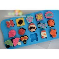 HuaYang Multi Patterns DIY Party Cake Cookie Chocolate Silicone Gel Mold Mould Baking Tray(1Pcs: Random Color) N2