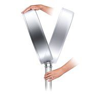 AM08 Dyson Cool Pedestal Fan, White Silver, Air Multiplier (Complete Set) w/ Bonus: Premium Microfiber Cleaner...