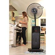 Solid Portable Ultrasonic Dry Misting Fan With Bluetooth Technology Black N4