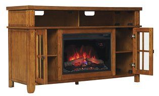 ClassicFlame 26MM9740-O107 Dakota TV Stand for TVs up to 65", Premium Oak (Electric Fireplace Insert sold separately)