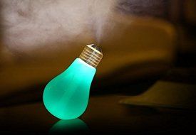 avifox Bulb Shape Design Ultrasonic Humidifier, Whisper-Quiet with 7 Color LED Lights for Home, Baby Room, Bedroom...