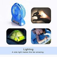 Portable Fan, KaiYeah 3 in 1 4 Vanes Mini USB Rechargeable Fan with Power Bank and Flashlight, Package with Wall... N2
