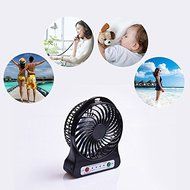 Portable Fan, KaiYeah 3 in 1 4 Vanes Mini USB Rechargeable Fan with Power Bank and Flashlight, Package with Wall... N4