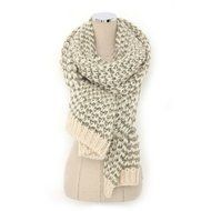 KAKA(TM) Women's Korean Artistic Stylish Winter Grid Knitting Wool Lovers Oversized Shawl Scarves N2