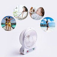 Portable Fan, KaiYeah 3 in 1 4 Vanes Mini USB Rechargeable Fan with Power Bank and Flashlight, Package with Wall... N6