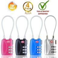 HT Luggage Locks Combination Password Locks Padlocks TSA Approved 3-Digit 4-Pack (Four Color) N5