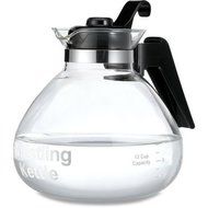 Glass 12-cup Stovetop Whistling Tea Kettle With A Trivet For Safe Use On Coil Burners.