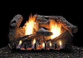 18" Super Sassafras Logset with Manual Vented Slope Glaze Burner, LP