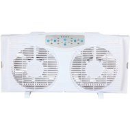 OPTIMUS F-5286 8&quot; Reversible Twin Window Fan with Thermostat