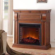 Duluth Forge Full Size Electric Fireplace - Remote Control, Chestnut Oak Finish N2