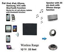 eshion Music Receiver A2DP Bluetooth Audio Adapter for I iPod iPhone 30Pin Dock Speaker N2