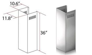 ZLINE 1-36 in. Chimney Extension for 9 ft. to 10 ft. Ceilings N3