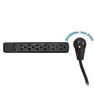 eDragon Surge Protector, Flat Rotating Plug, 6 Outlet, Black Horizontal Outlets, Plastic, Power Cord 4 Feet, Computer...