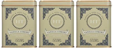 Harney &amp; Sons Fine Teas Vanilla Comoro Tin - 20ct Sachets (Pack of 3) N2