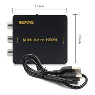 Mifine AV to HDMI HD Video Audio Converter 720p 1080p Mini 3RCA Composite CVBS to HDMI Switcher Portable AV2HDMI... N3