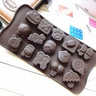 HuaYang Multi Patterns DIY Party Cake Cookie Chocolate Silicone Gel Mold Mould Baking Tray(1Pcs: Random Color) N3