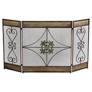 Fireplace Screen of Durable Metal w/ 3 Panels Ideal for Home Decoration N4