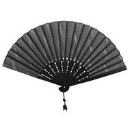 Unisex Hollow Rib Hand Fan Japanese Folding Fan Pocket Fan Grey