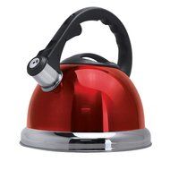 Royal Cook Stainless Steel Whistling Kettle with Capsulated Bottom, 3 L, Red