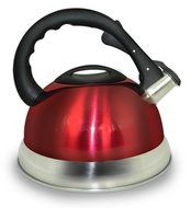 Royal Cook Stainless Steel Whistling Kettle with Capsulated Bottom, 3 L, Red N2