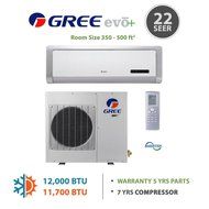 GREE Evo+ Premium Efficiency 12,000 BTU Ductless Mini Split Air Conditioner w/ Inverter, Heat &amp; Remote (115V)