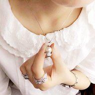 Women's Fashion Angel Baby Pearl Charm Pendant Silver Chain Necklace Jewelry New N7