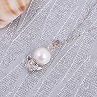 Women's Fashion Angel Baby Pearl Charm Pendant Silver Chain Necklace Jewelry New N8