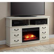 Antique White Finish 60" Better Homes And Gardens Remote Control Fireplace Media Console For TV's Up To 70" N5