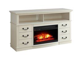 Antique White Finish 60" Better Homes And Gardens Remote Control Fireplace Media Console For TV's Up To 70" N6
