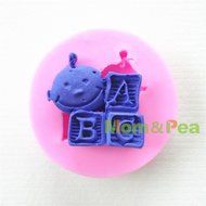 Mom&amp;pea 0653 Mini Baby &amp; ABC Shaped Silicone Mould for Fondant Cake Sugar Paste Cake Decoration 3d Cake Toppers... N3