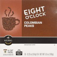 Eight O&#039;Clock Colombian Peaks Medium Roast Coffee K-Cup Packs - 18 CT