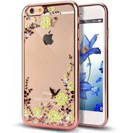 iPhone 7 Case,Inspirationc [Secret Garden] Rose Gold and White PC Plating Clear Shiny Cover Series for Apple iPhone...