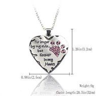 Xmas Love Wedding Crystal Cat Dog Pet Paws Claw Footprint Heart Pendant Necklace N2