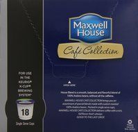 Maxwell House Caf&eacute; Collection Coffee, Decaf K-Cups, 5.57 oz - 18 Count N8