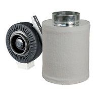Fan Filter Combo, 6" Inline Fan &amp; 6" x 14" Hydroponic Filter