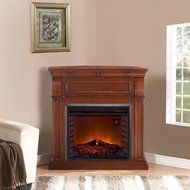 Duluth Forge Full Size Electric Fireplace - Remote Control, Chestnut Oak Finish N4